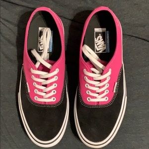 Pink and black vans